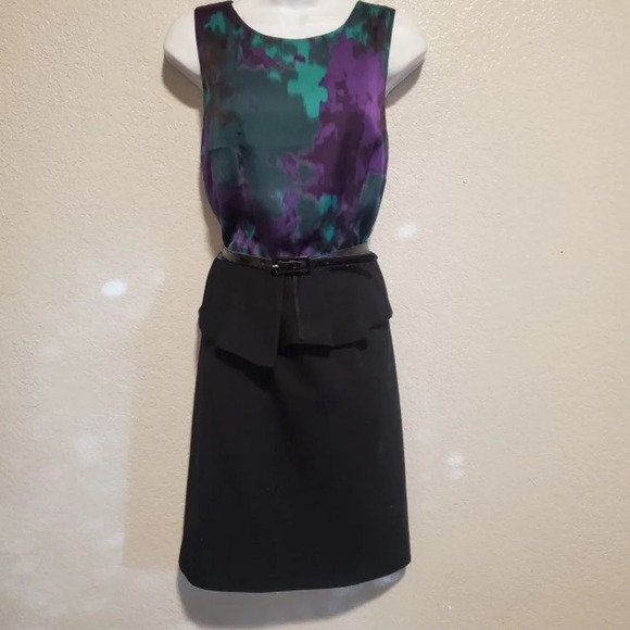 I.N.C  Sheath Sleeveless Peplum Belted Dress Blouse Pencil Skirt Combo - Picture 8 of 9